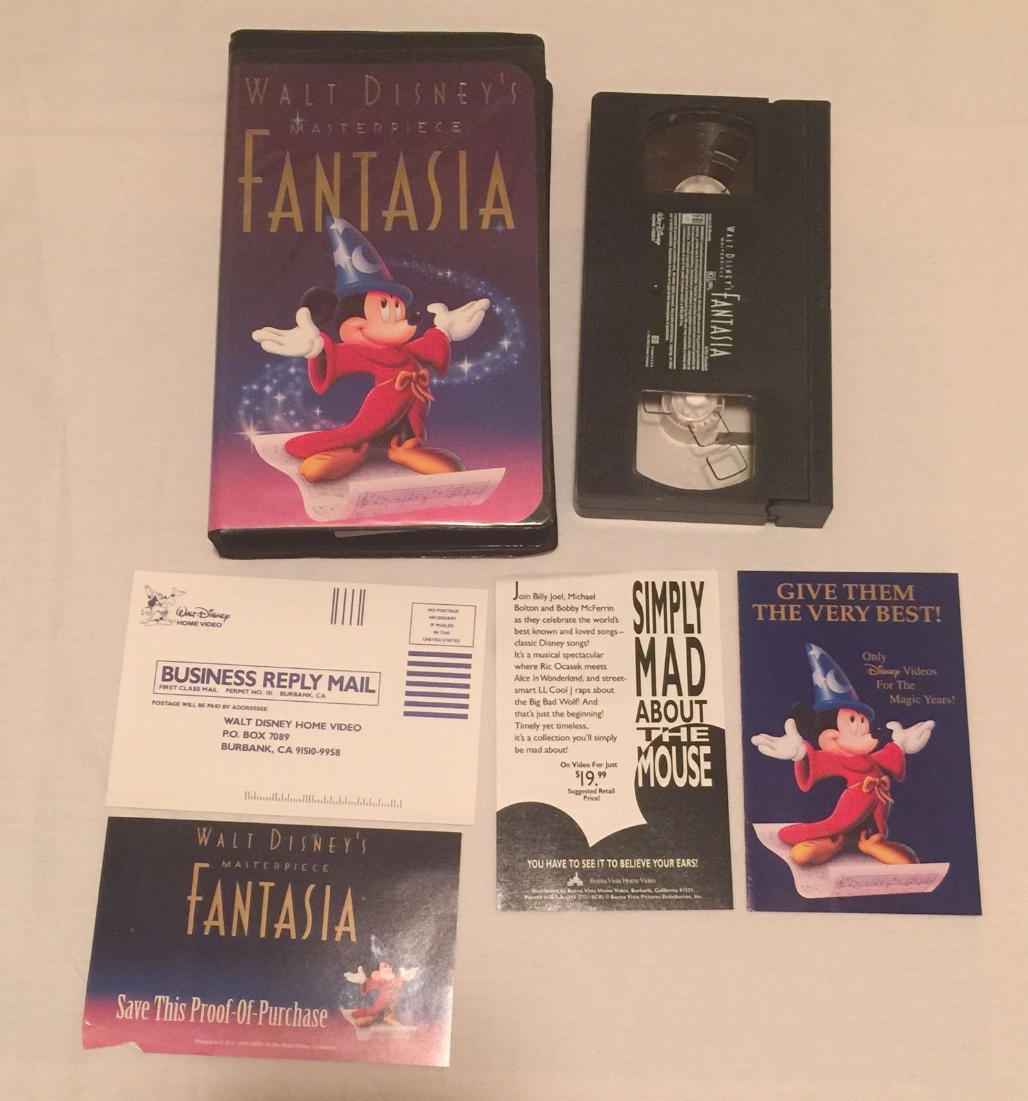 Walt Disney's Masterpiece Fantasia (VHS, 1991) VHS Tapes