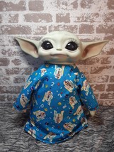 Outfit for 11" Mattel The Child baby yoda dolls. Custom fit in a bright blue cot - $22.00