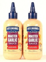 2 Bottles Hellmann's 9 Oz Roasted Garlic Sauce For Vegetables Sandwiches & More