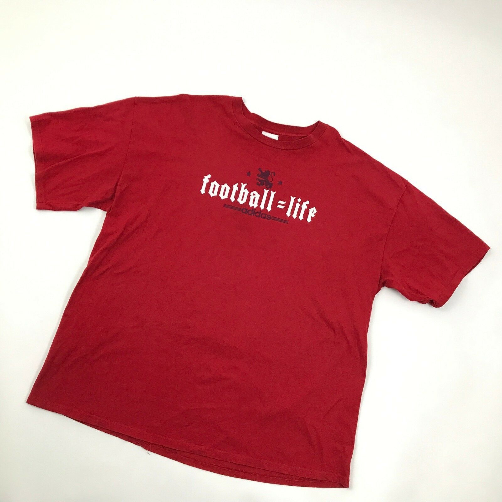 VINTAGE Adidas Soccer Shirt Men's Size 2XL XXL Red Short Sleeve Football = Life Activewear Tops