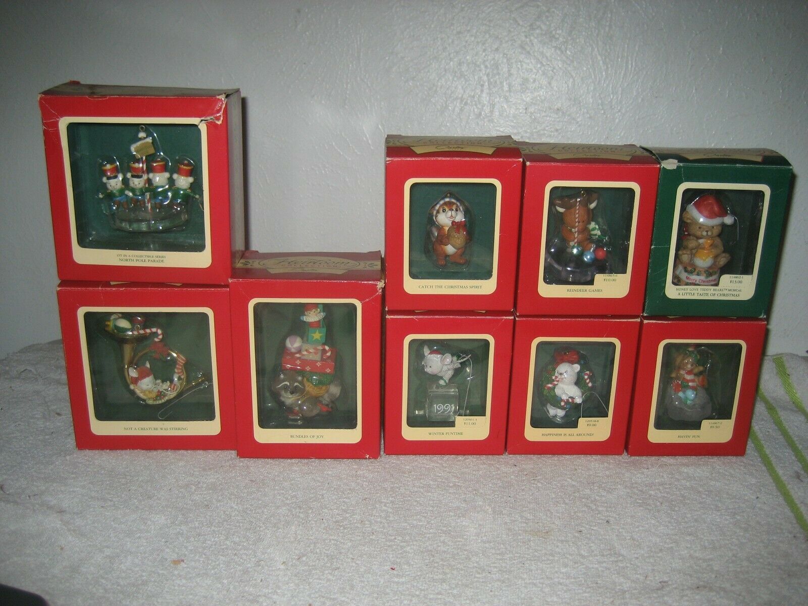 Carlton Cards Heirloom 198892 Christmas Ornaments 9 Lot vintage Other