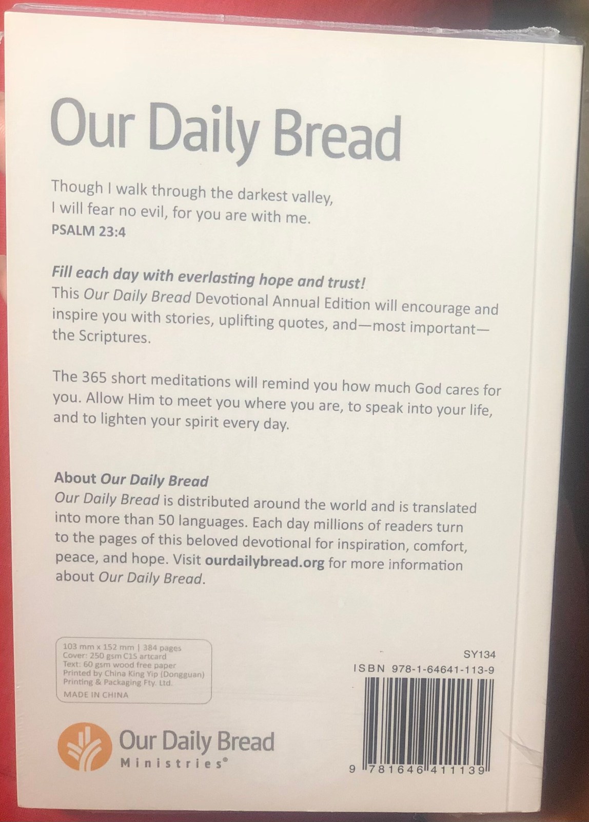 Our Daily Bread Devotional 2022 Annual Edition 6” x 4” Books