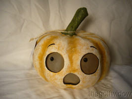 Bethany Lowe Frightened Pumpkin Paper Mache Halloween image 1