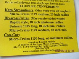 American Limited # 8506 Operating Diaphragms Streamliners Gray 6 Pack N-Scale image 6