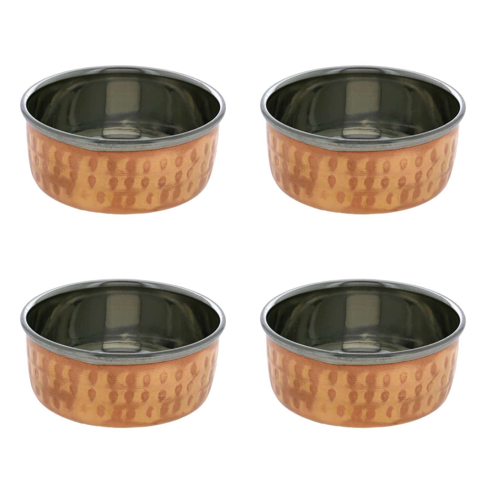 Indian Serveware Katoris Set of 4 Serving Bowls Copper Dinnerware