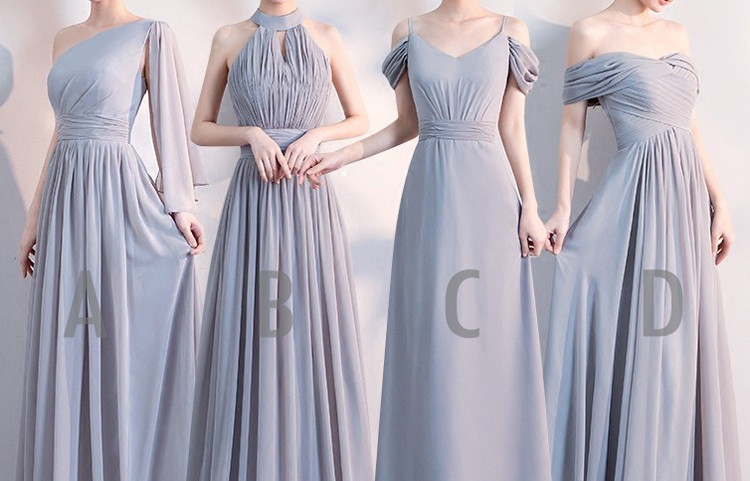 gray chiffon dress