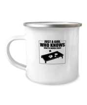 12oz Camper Mug Coffee Funny Just A Girl Who Knows how to handle Bags  - $19.99