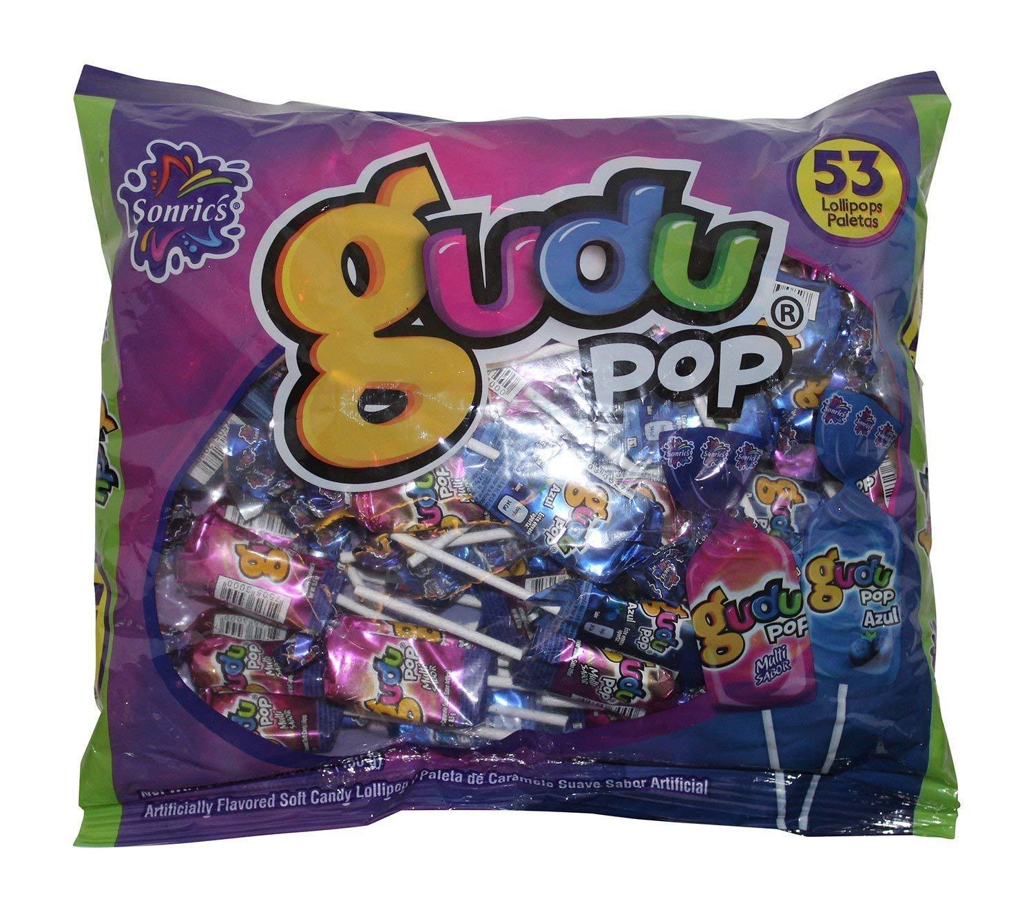 Sonrics Gudu Pop Mix Soft Candy Mexican Lollipops. 15.8 oz Bag of Gudu ...