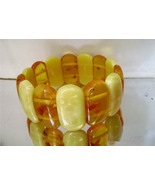 Vintage Natural Baltic Amber Wide Bracelet Honey and Butterscotch 40 grams  - $68.00