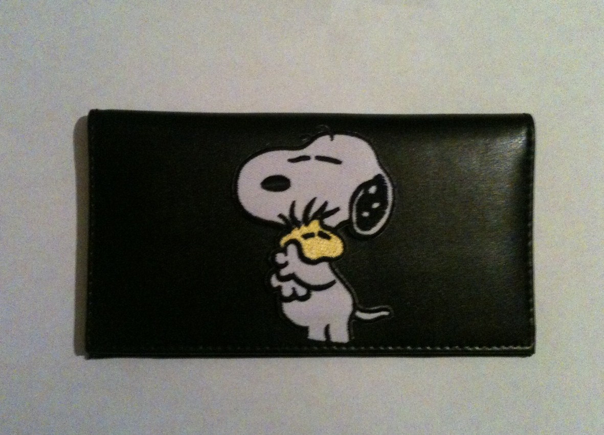 Snoopy Black Leather Checkbook Cover Free and similar items