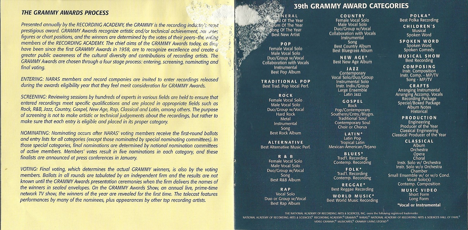 1997 Grammy Nominees CD Various Artist CDs