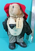 Paddington Bear Red Hat Black Jacket Bowtie Plush Stuffed Animal Vintage... - $10.95