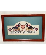 Rejoice Always Geese Picture Finished Handmade Cross Stitch 10&quot; Country ... - $30.00