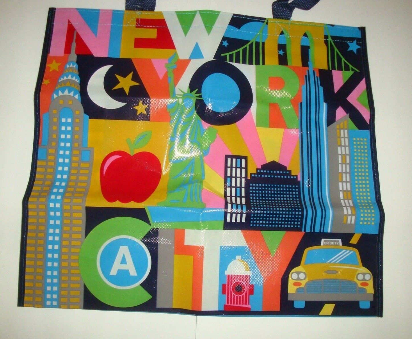 New Marshalls Large Shopping Tote Bag Reusable Bag Shiny New York City Theme Bag - Reusable Eco Bags