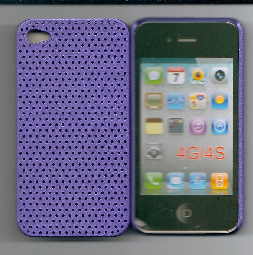 Primary image for Unique Air Mesh Net Hard Cover Case for iPhone 4 4S Purple