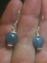 925 Sterling Natural Brazilian Aquamarine Heart PETITE Drop Dangle Earrings - $13.99