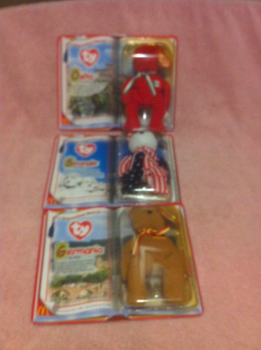 --FREE SHIP--NEW 3 McDONALD/'S TY TEENIE BEANIE BABIES--2000--DINOSAUR TRIO