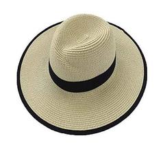 Gentle Meow Straw Hat Beach Hat Round Cap Summer Shade Sunscreen Pure Pa... - $21.80