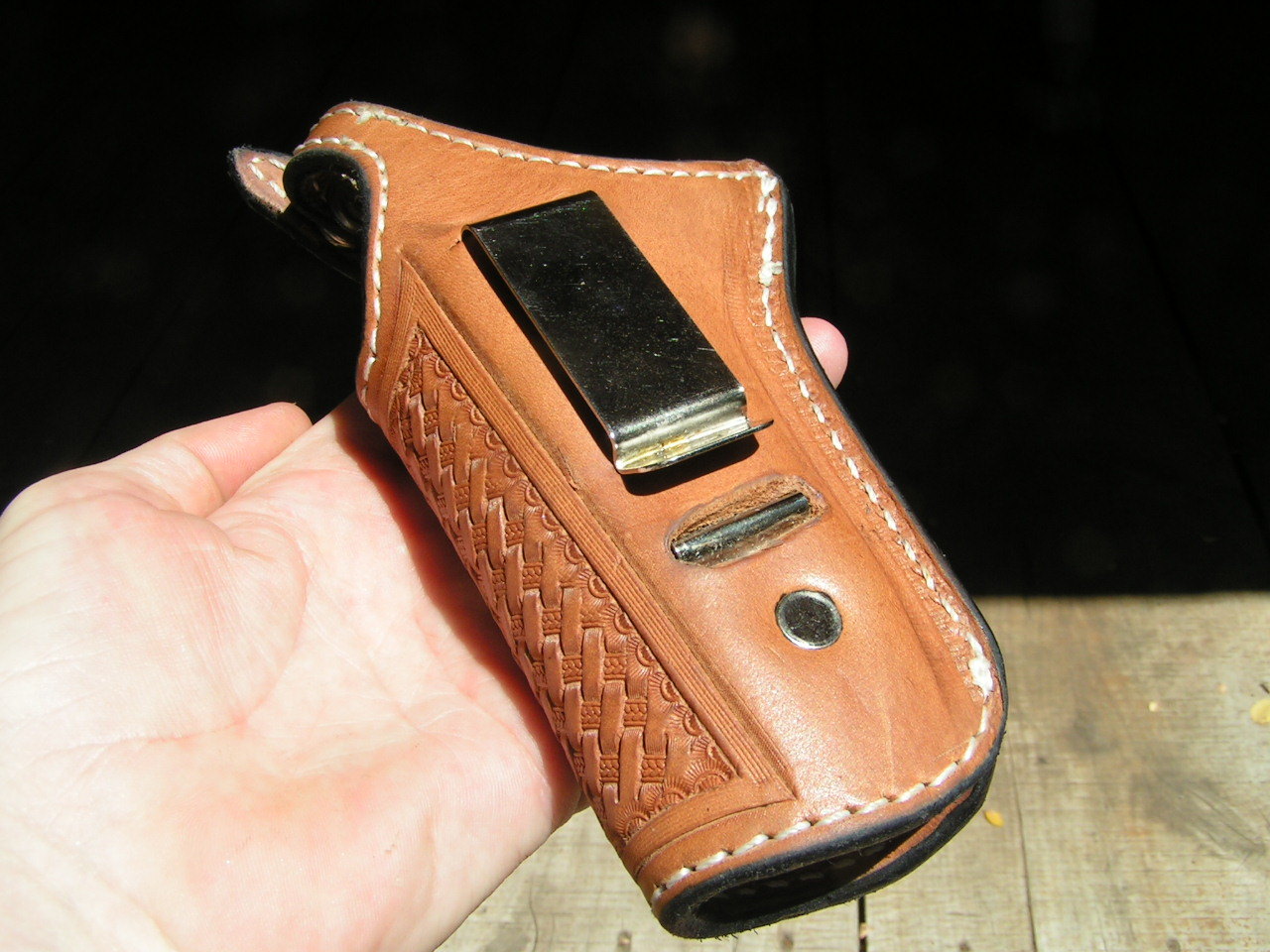 Handmade Leather gun clip pistol holster Danny Stinson USA Bond Arms ...