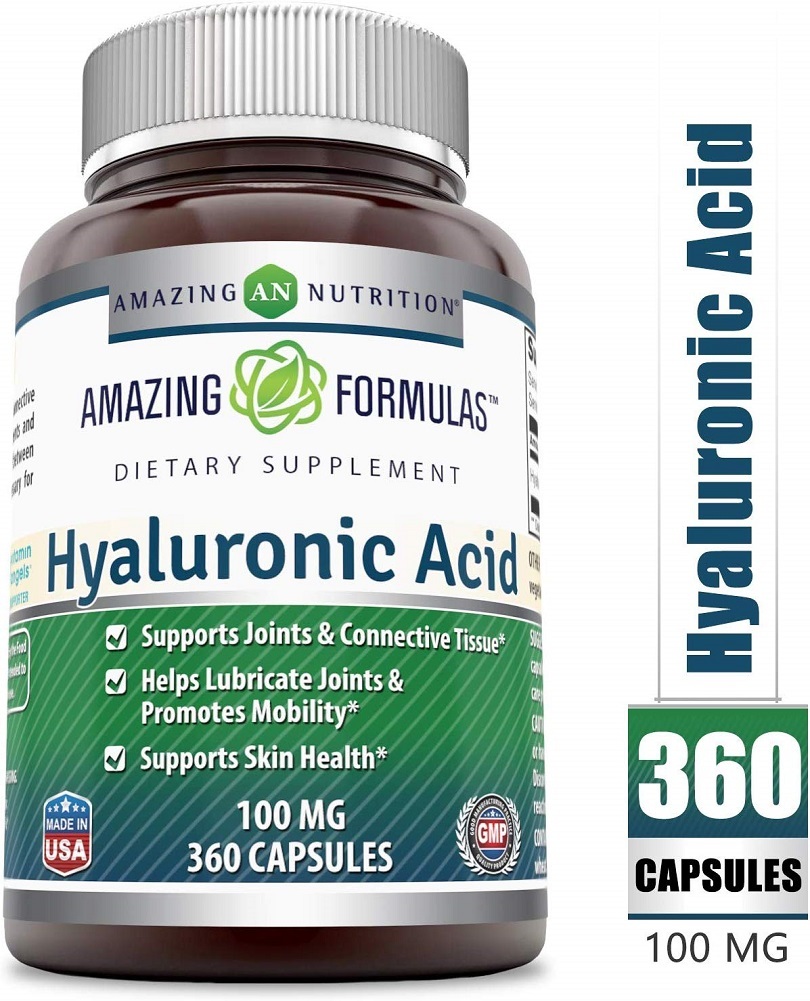 Amazing Formulas Hyaluronic Acid 100 mg Capsules (Non-GMO,Gluten Free)