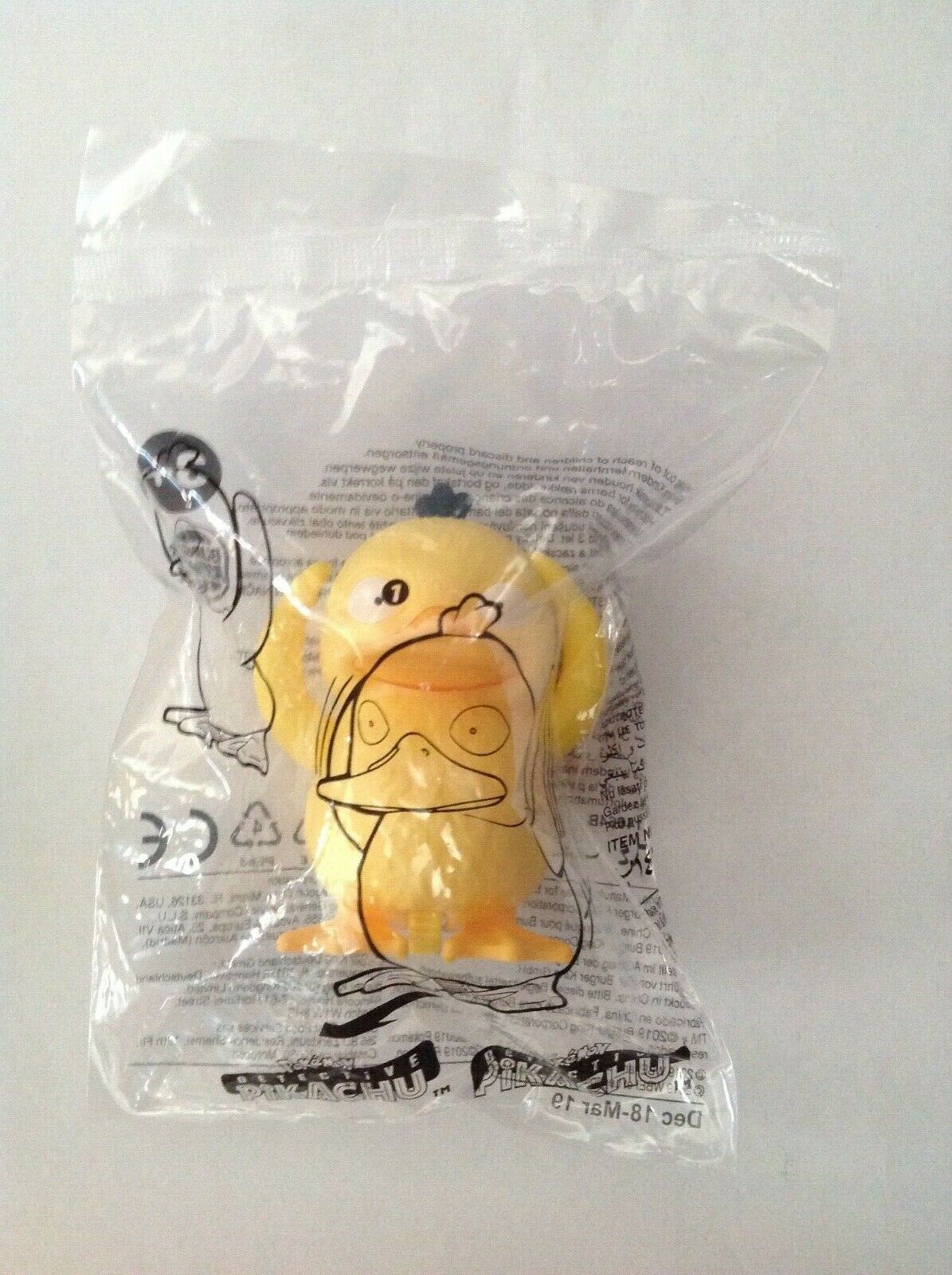2019 Detective Pikachu Burger King Toys Pokemon Psyduck Toy 14664B