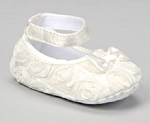 Darling Cream Rosette Soft Baby Shoes Infant Booties Gift