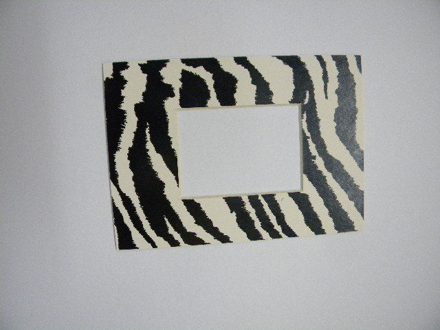 Picture Frame Mat 5x7 for 2.5x3.5 ACEO  photo set of four Tiger stripe 