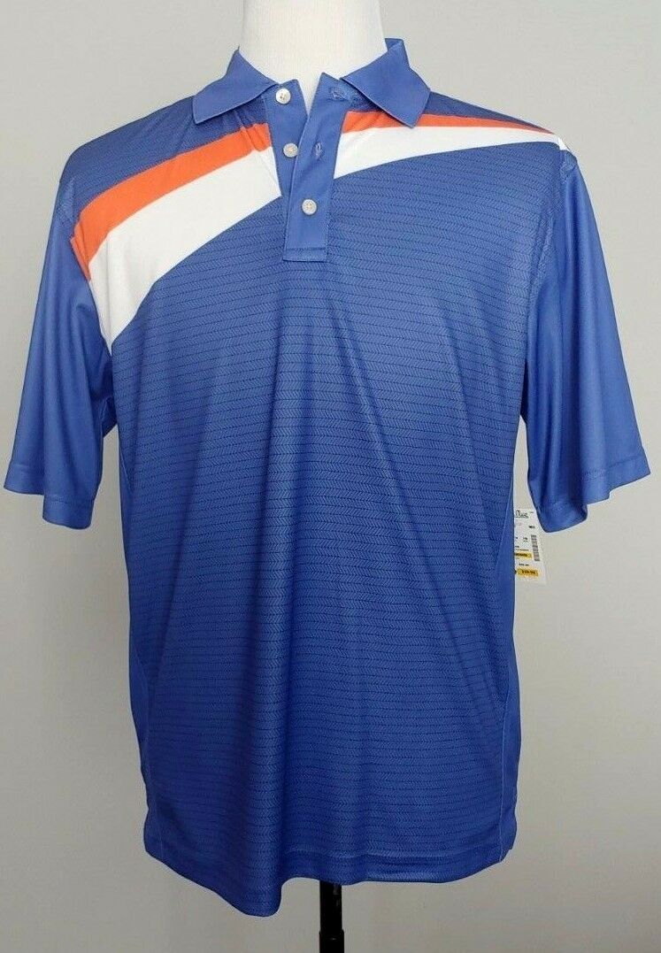 Bolle Golf b tech New Mens Blue Orange White Golf Polo Short Sleeve ...