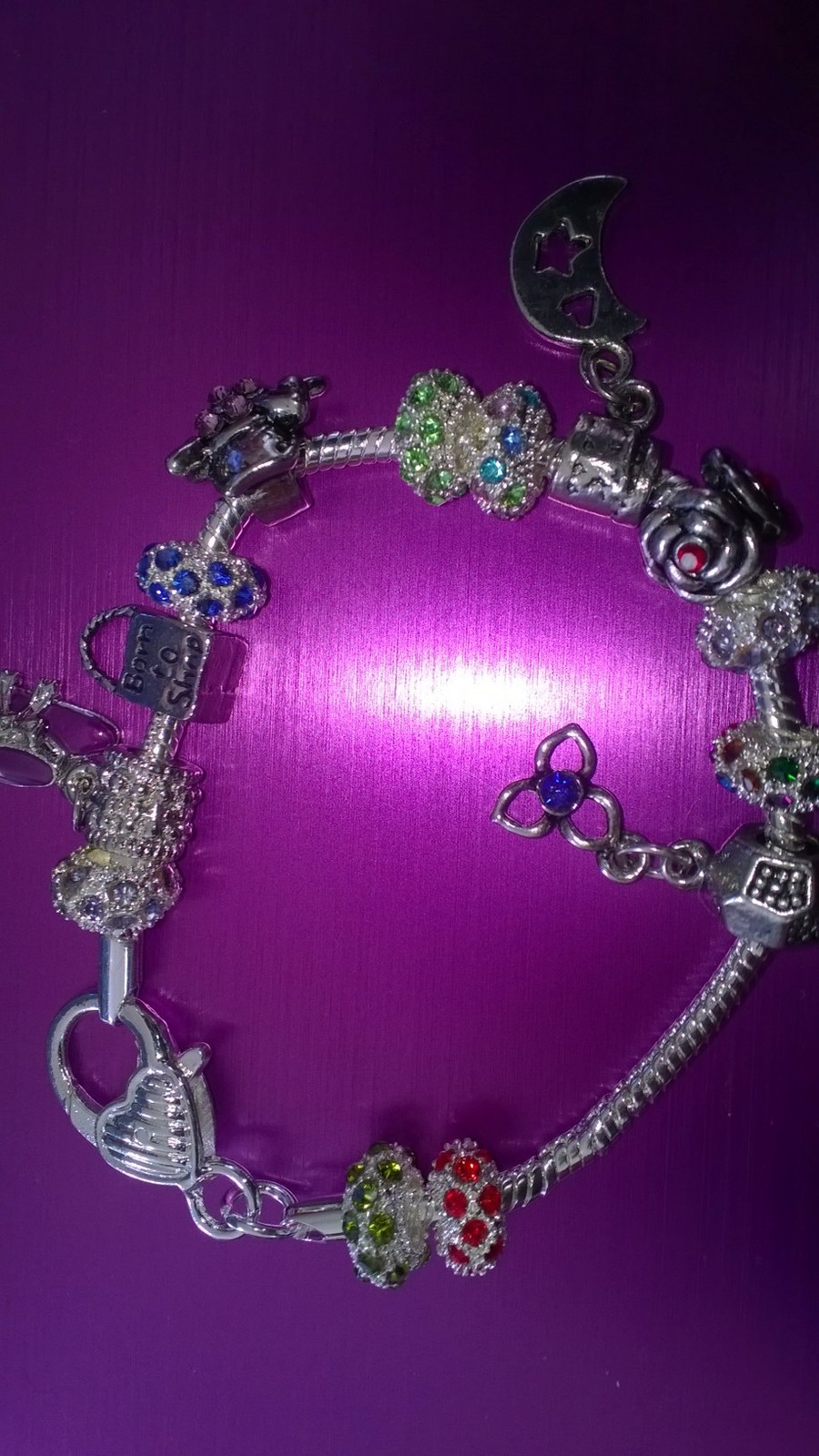 8.5 European Charm Bracelet Full of Charm Beads! Great Price! Charms