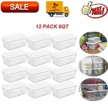 12 Pack Latch Box 6 Qt Container Closet Storage Shoes Toys Sterilite Cle... - $47.49