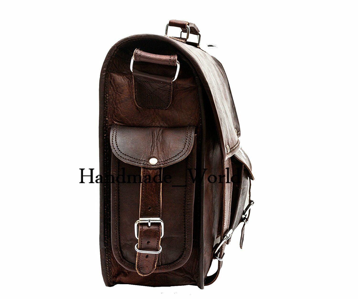 Men&#39;s Rustic Genuine Leather Satchel Messenger Shoulder Bag - 18&quot;x13&quot;x5.5&quot; - Bags