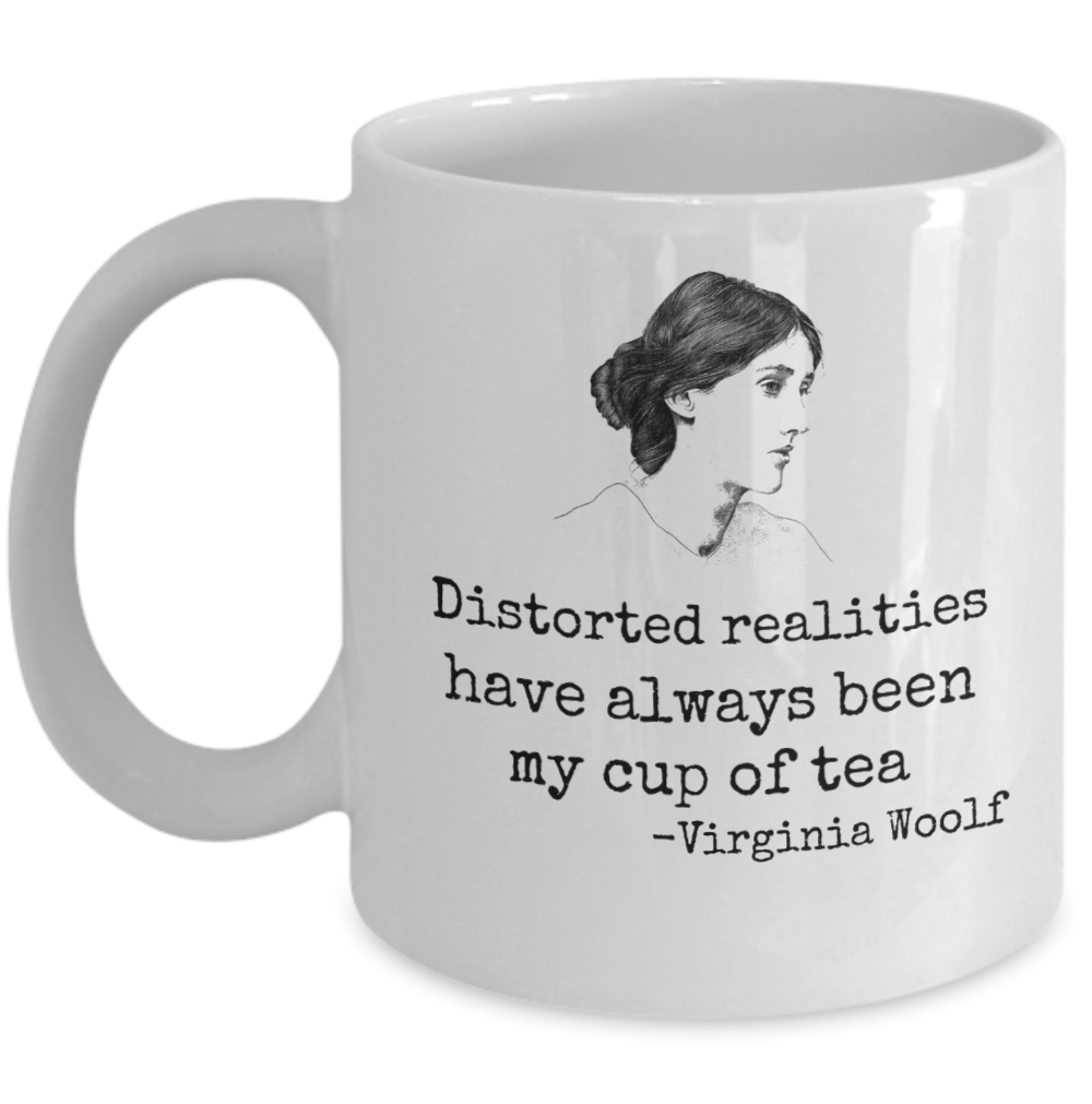 Book lover mug - Distorted realities Virginia Woolf quote female writer feminist - £15.46 GBP