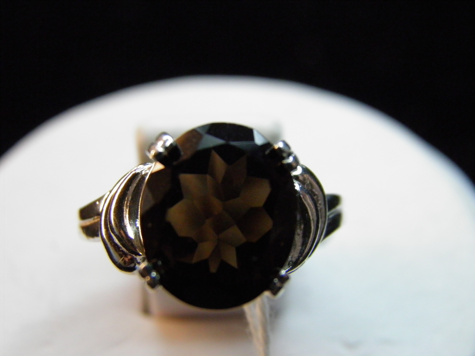 SALE New Sterling Silver ring sz 7 12x10mm Oval Chocolate Smoky Quartz 4.22ct Genuine Gemstone