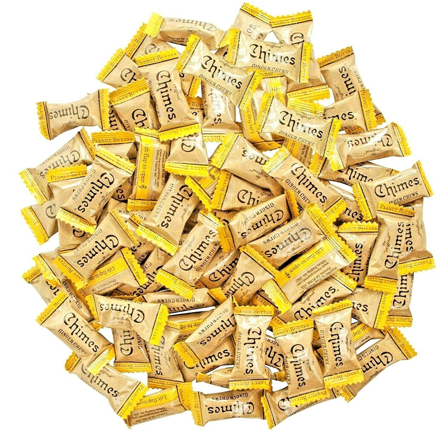 Chimes Peanut Butter Ginger Chews Candy, 1-Pound Bag