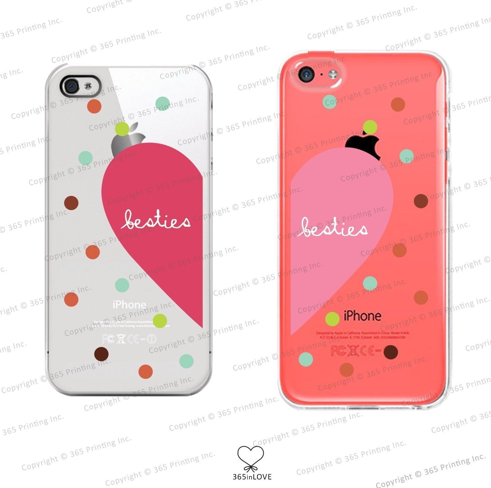 Besties Matching Clear Phone Case Set for BFF iphone 4 5 5C Galaxy S3