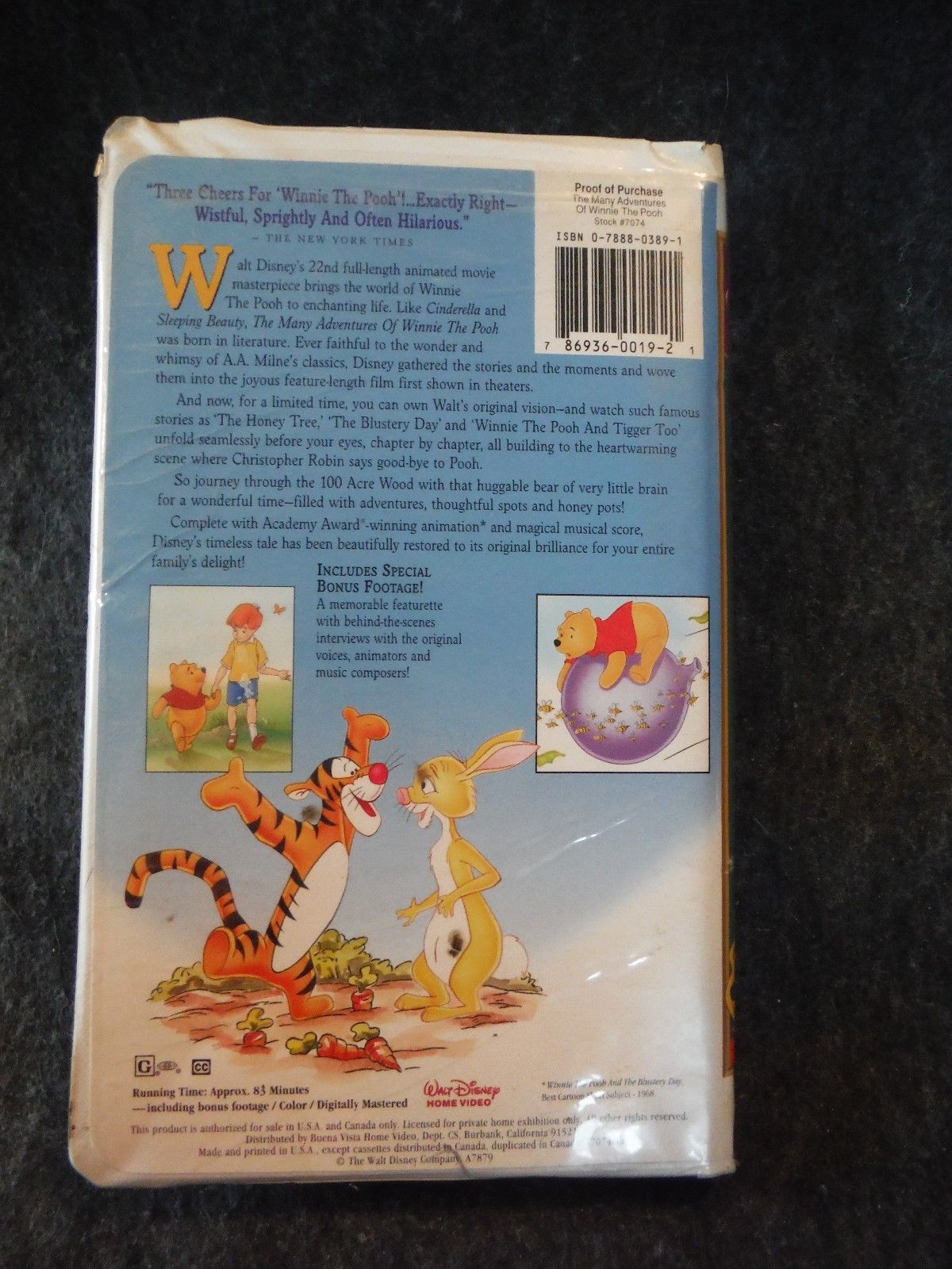 Walt Disney Masterpiece The Many Adventures of Winnie The Pooh (VHS ...