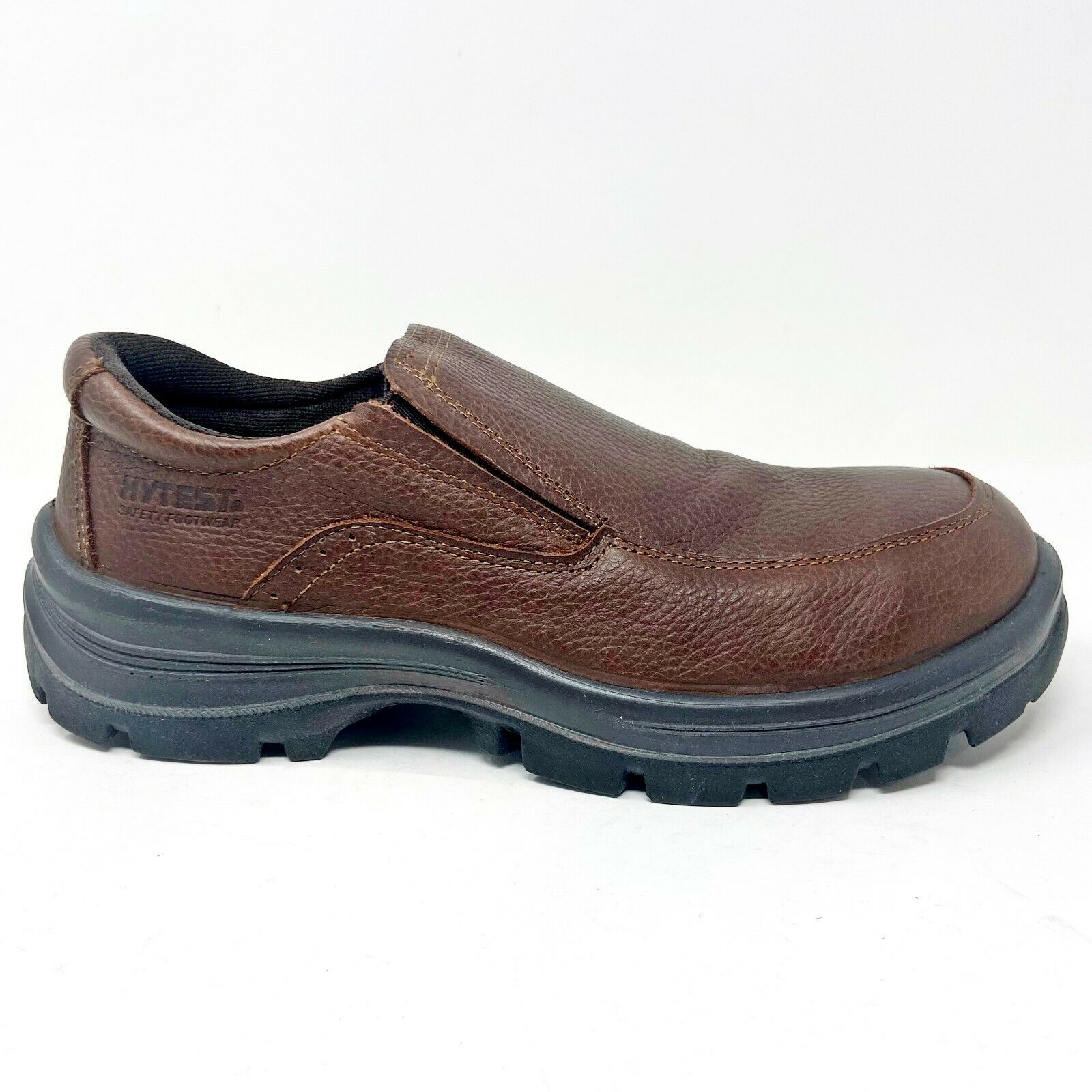 Hytest Slip On Steel Toe EH Brown Mens Wide Work Shoes K50051