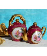 Vintage Porcelain Miniature Teapots Courting Couple Japan  - $29.95