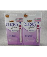 Lot of 2 BIC Soleil Click 5 Women&#39;s Disposable Razor with 1 Handle and 3... - $14.80
