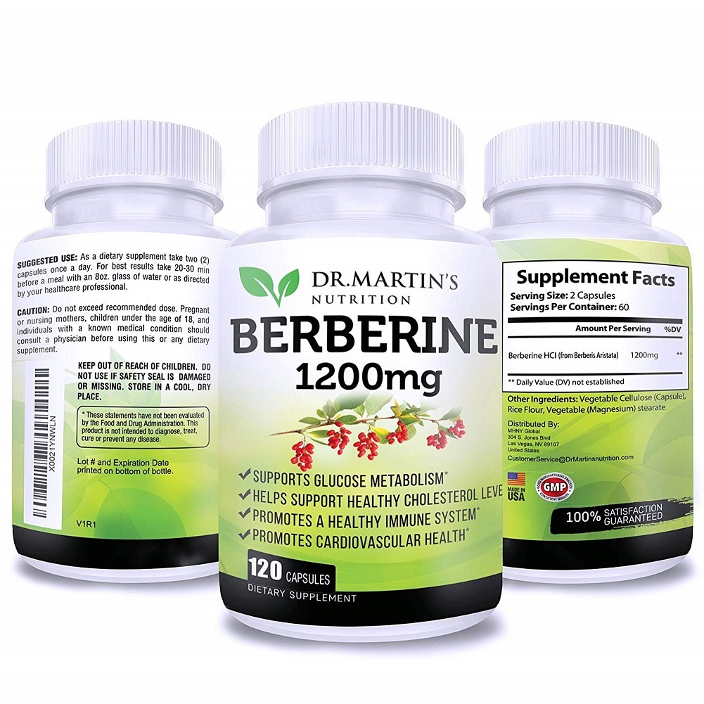 Dr Martin's Nutrition1200mg Berberine 20Caps Healthy Blood Sugar
