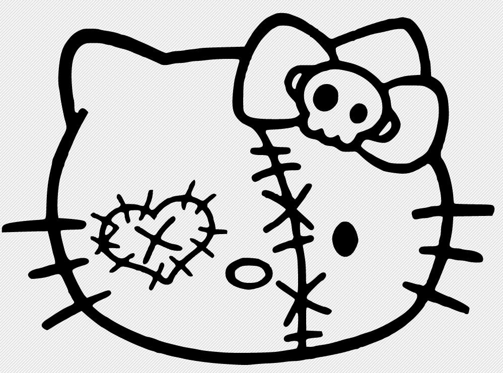 Hello Kitty Frankenstein Wall Window Laptop Vinyl Decal FREE GIFT WITH PURCHASE