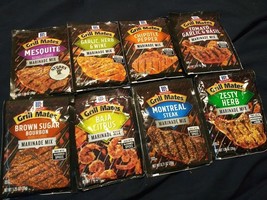 Lot Of 8 Mc Cormick Grill Mates Variety Pack One Of Each Shown - $18.70