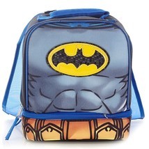 BATMAN DC COMICS Lead Safe Dual Chamber Insulated Lunch Bag Box Tote w/ ... - $16.94