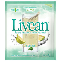 Livean Drink Mix~Lime Flavor Sweetened w/ STEVIA~7g ea. Get 10 pk&#39;s~Qual... - $16.54