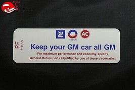 71 Pontiac 350-2V AT/MT Keep Your GM All GM Air Cleaner Decal PF 6486106 A331C - $18.15