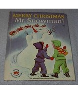 Vintage Children&#39;s Wonder Book Merry Christmas Mr. Snowman No 818 - $7.00