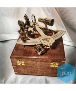 Vintage Nautical Sextant Instrument 8&quot; brass sextant with hardwood box h... - $113.04