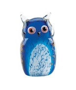 Accent Plus Art Glass Figurine - Blue Owl - $40.15