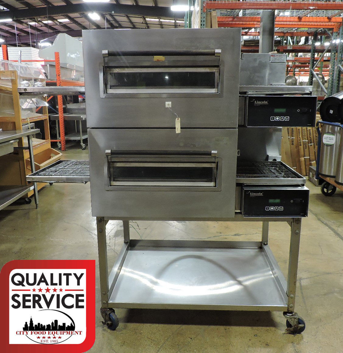 Lincoln Impinger 1132 Commercial Electric Double Conveyor Pizza Oven Deck & Conveyor Ovens