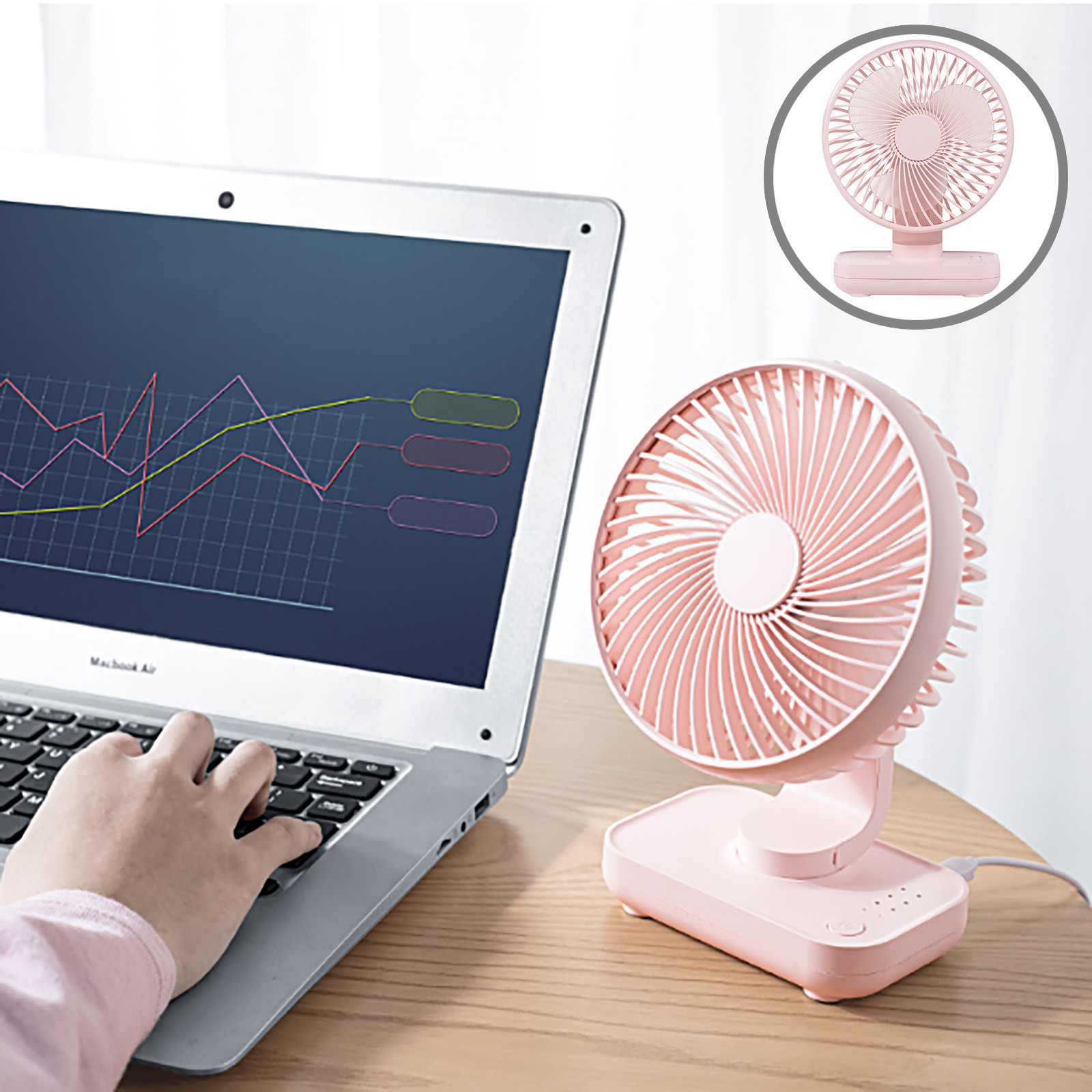 Desktop Fan Digital Display Shaking Head USB and similar items